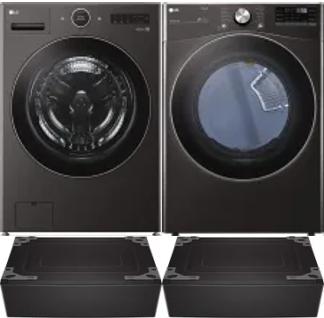 Side by Side Washer & Dryer Set on Pedestals