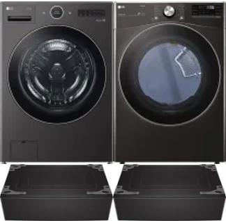 Side by Side Washer & Dryer Set on Pedestals