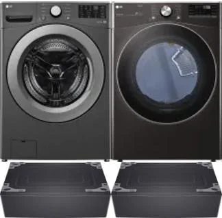 Side by Side Washer & Dryer Set on Pedestals