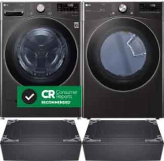 Side by Side Washer & Dryer Set on Pedestals