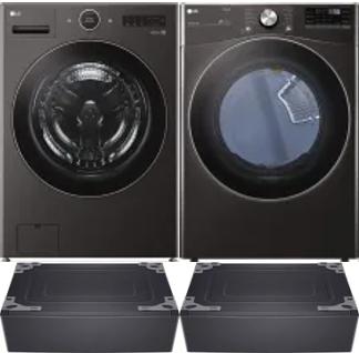 Side by Side Washer & Dryer Set on Pedestals