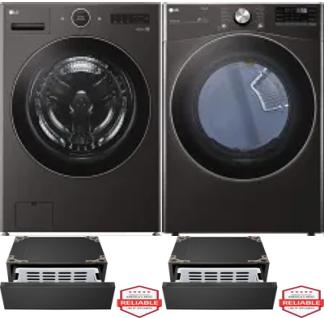 Side by Side Washer & Dryer Set on Pedestals