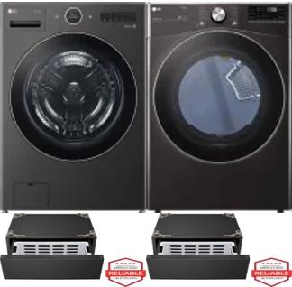 Side by Side Washer & Dryer Set on Pedestals
