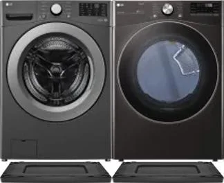 Side by Side Washer & Dryer Set on Risers