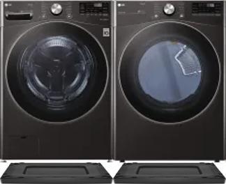 Side by Side Washer & Dryer Set on Risers