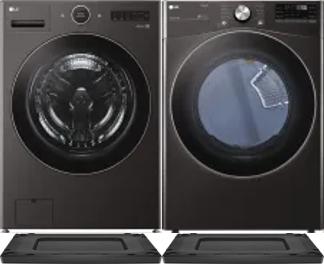 Side by Side Washer & Dryer Set on Risers