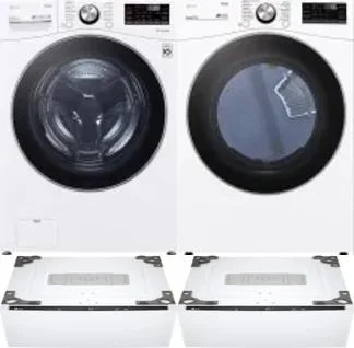 Side by Side Washer & Dryer Set on Pedestals