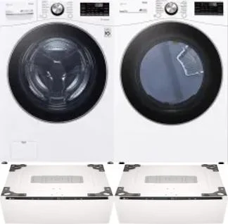 Side by Side Washer & Dryer Set on Pedestals