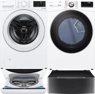 Side by Side Washer & Dryer Set on Pedestals