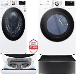 Side by Side Washer & Dryer Set on Pedestals