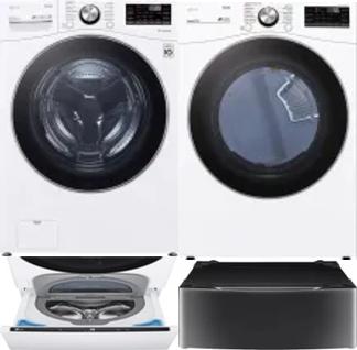 Side by Side Washer & Dryer Set on Pedestals