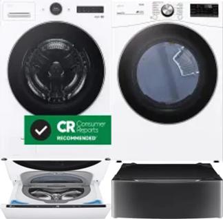 Side by Side Washer & Dryer Set on Pedestals