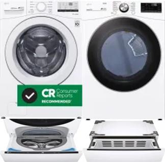 Side by Side Washer & Dryer Set on Pedestals
