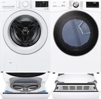 Side by Side Washer & Dryer Set on Pedestals