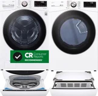 Side by Side Washer & Dryer Set on Pedestals