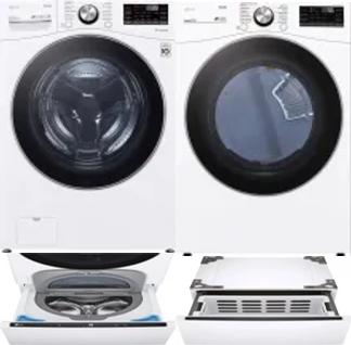 Side by Side Washer & Dryer Set on Pedestals