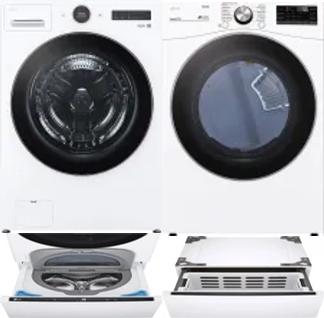 Side by Side Washer & Dryer Set on Pedestals