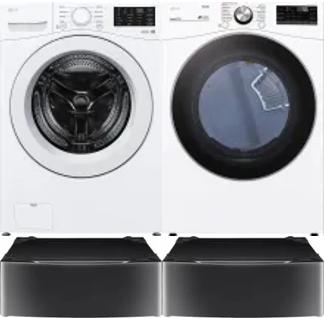 Side by Side Washer & Dryer Set on Pedestals