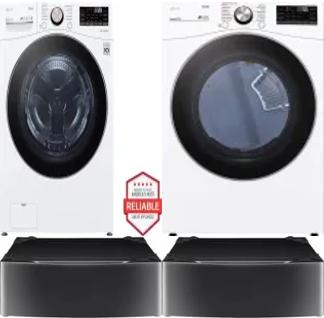Side by Side Washer & Dryer Set on Pedestals