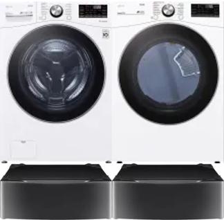 Side by Side Washer & Dryer Set on Pedestals