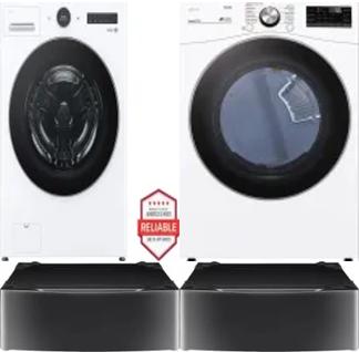 Side by Side Washer & Dryer Set on Pedestals