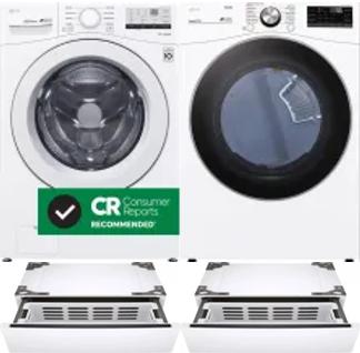 Side by Side Washer & Dryer Set on Pedestals