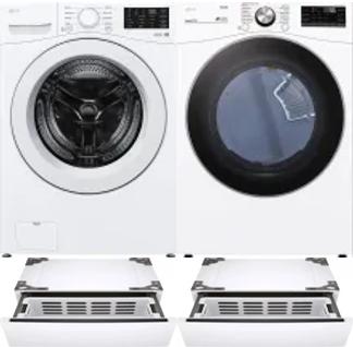 Side by Side Washer & Dryer Set on Pedestals