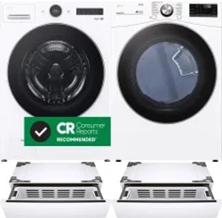 Side by Side Washer & Dryer Set on Pedestals