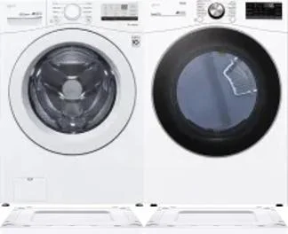 Side by Side Washer & Dryer Set on Risers