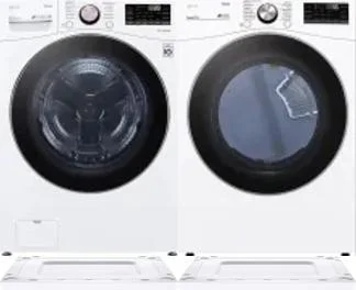 Side by Side Washer & Dryer Set on Risers