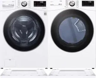 Side by Side Washer & Dryer Set on Risers