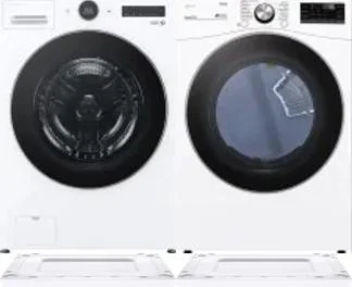 Side by Side Washer & Dryer Set on Risers