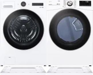 Side by Side Washer & Dryer Set on Risers