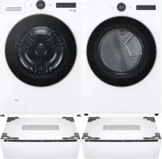Side by Side Washer & Dryer Set on Pedestals