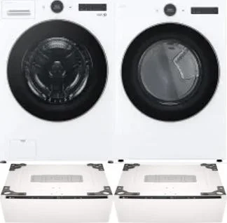 Side by Side Washer & Dryer Set on Pedestals