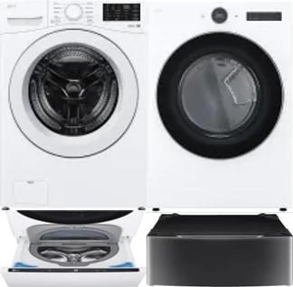 Side by Side Washer & Dryer Set on Pedestals