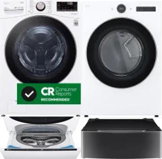 Side by Side Washer & Dryer Set on Pedestals