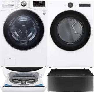 Side by Side Washer & Dryer Set on Pedestals