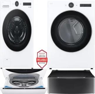 Side by Side Washer & Dryer Set on Pedestals
