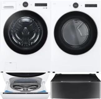 Side by Side Washer & Dryer Set on Pedestals