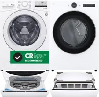 Side by Side Washer & Dryer Set on Pedestals