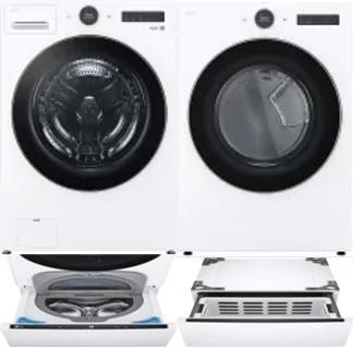 Side by Side Washer & Dryer Set on Pedestals