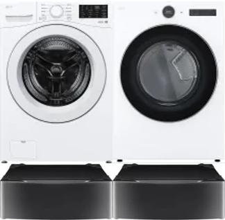 Side by Side Washer & Dryer Set on Pedestals