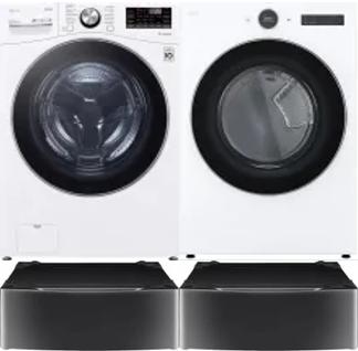 Side by Side Washer & Dryer Set on Pedestals