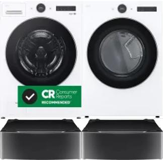 Side by Side Washer & Dryer Set on Pedestals