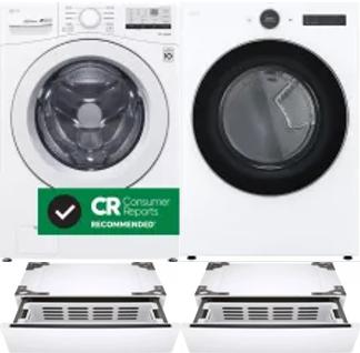 Side by Side Washer & Dryer Set on Pedestals