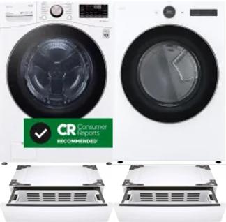 Side by Side Washer & Dryer Set on Pedestals