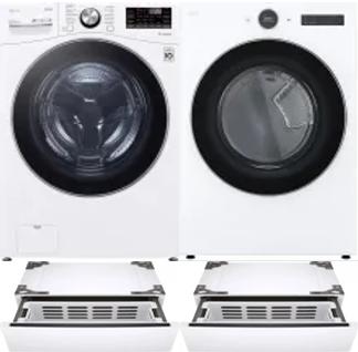 Side by Side Washer & Dryer Set on Pedestals