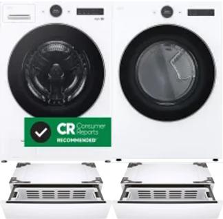 Side by Side Washer & Dryer Set on Pedestals