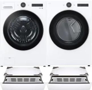 Side by Side Washer & Dryer Set on Pedestals